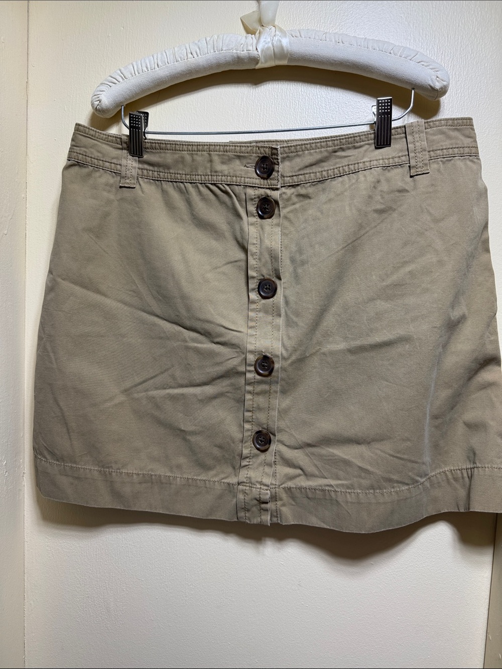 J. Crew Khaki Button-Front Mini Skirt